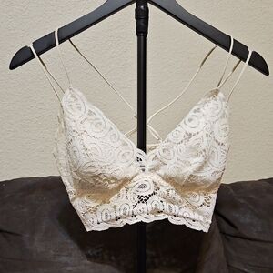 PINK Victoria's Secret Ivory Lace Bralette